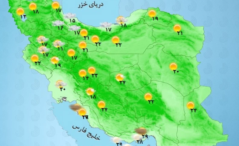 بارش باران تا پایان هفته در بیشتر استان ها