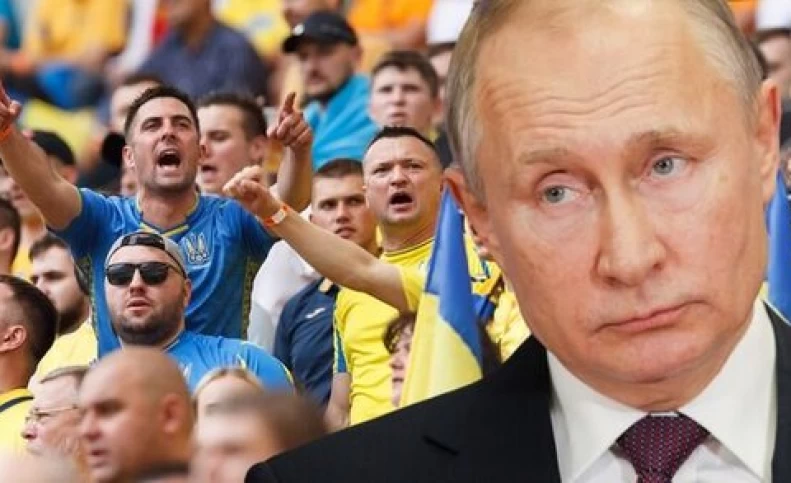 شعار هواداران اوکراین علیه پوتین در رقابت‌های یورو ۲۰۲۰/ یوفا این تیم را جریمه می کند؟
