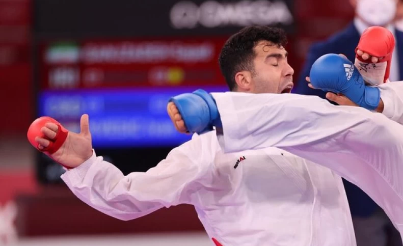 صعود گنج‌زاده به نیمه نهایی کاراته المپیک/ هفتمین مدال ایران قطعی شد
