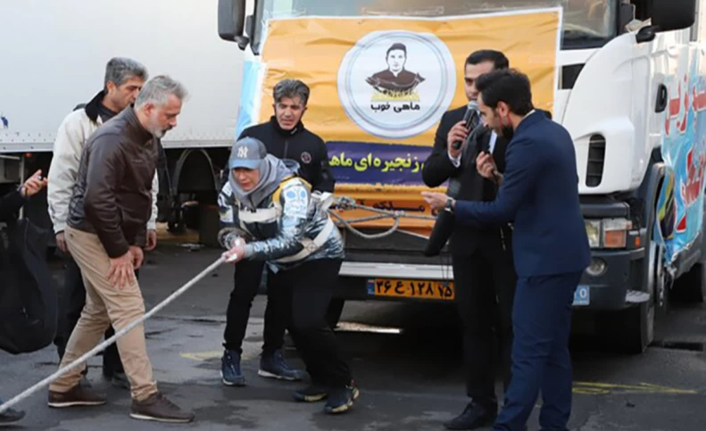 (تصاویر) رکوردشکنی گیتی موسوی، قوی‌ترین زن جهان در تبریز